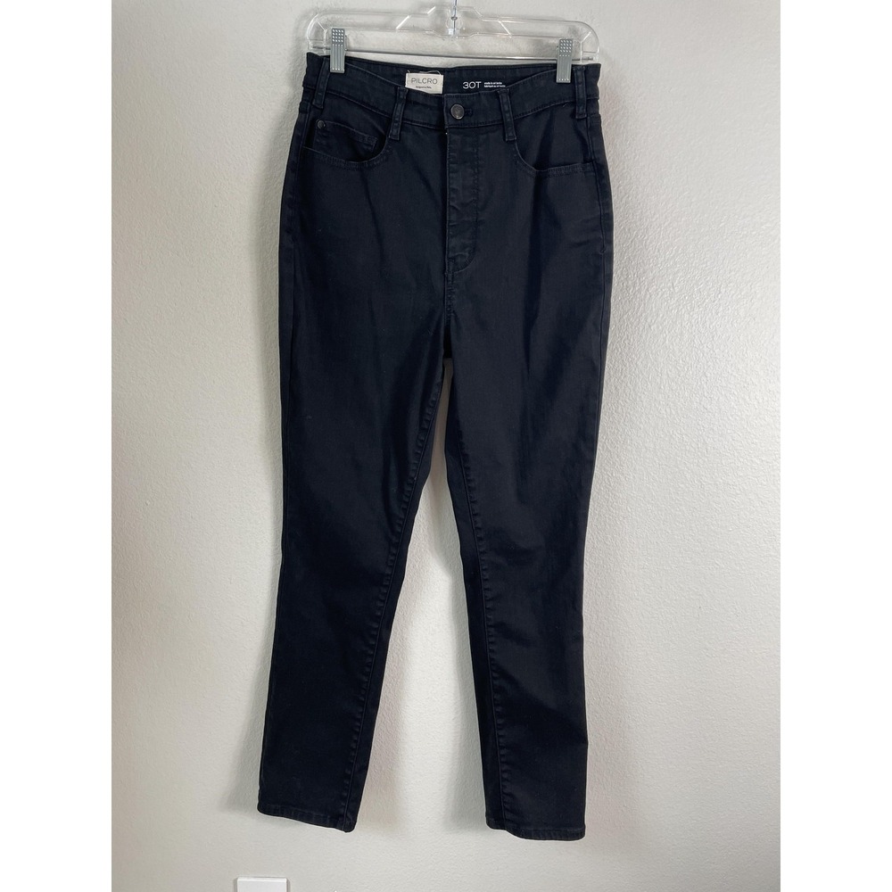 Pilcro Jeans Womens 30T Black High Rise Skinny Tall Stretch Dark‎ Wash Denim